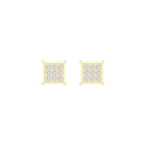 10K 0.05CT D-MICROPAVE EARRING SQUARE