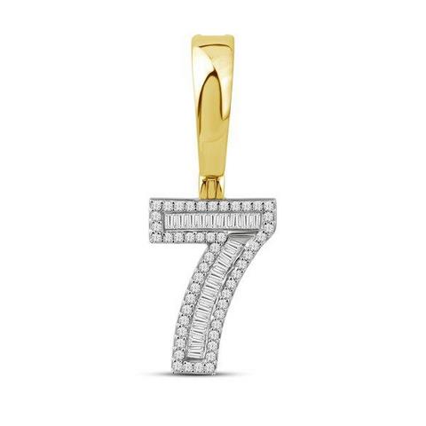 10K 0.30CT D-BAGUETTE INITIAL "NO.7"