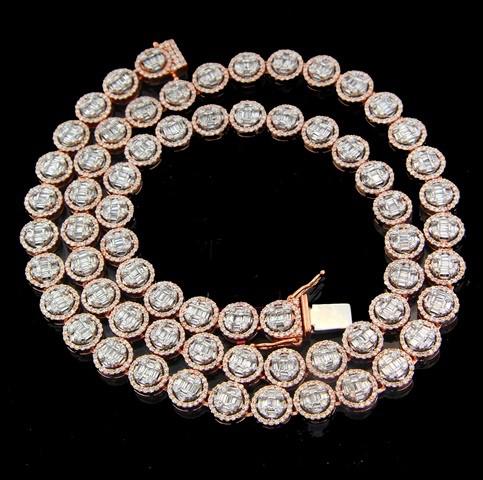 Halo Baguette Circle Chain