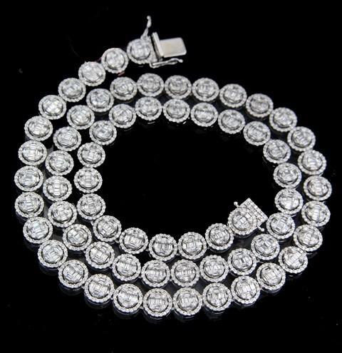 Halo Baguette Circle Chain