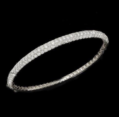 Triple Row Diamond Bangle