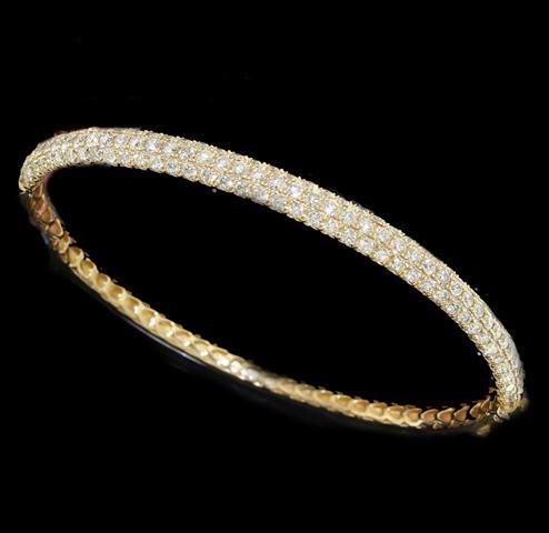 Triple Row Diamond Bangle